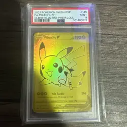 2021 POKEMON SWSH BLACK STAR PROMO #145 FULL ART/PIKACHU V PSA 9 - Image 3