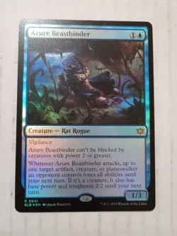 Azure Beastbinder 41 R Foil BLB NM MTG Magic The Gathering Bloomburrow CCG Card - Image 1