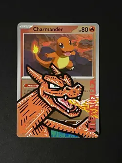 Pokemon Charizard Custom Painted Card By Mendiolla 1/1 - Image 1