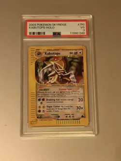 Pokemon Kabutops Skyridge Crystal Holo Secret Rare #150 PSA 3 - Image 1