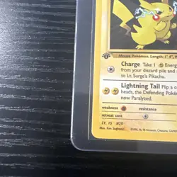 Lt. Surge’s Pikachu 81/132 1st Edition Gym Heroes WOTC Vintage Pokemon - Image 2