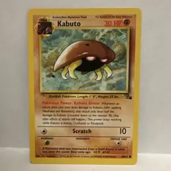 Pokemon Kabuto 30 HP Fossil 50/62 Regular TCG Card - Image 1