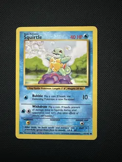Pokemon Squirtle 63/102 Base Set Non-Holo TCG – Near Mint Vintage - Image 1