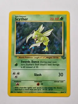 Scyther 10/64 Jungle Set Rare Holo Pokemon Card WOTC 1999 - Excellent - Image 1