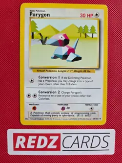 Porygon Base Set [4th Print] 1999 - 2000 Pokemon Card NM - Image 1