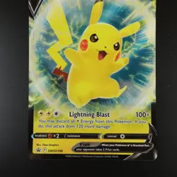 Pikachu V SWSH198 Pokemon Black Star Promo Holo Full Art Card - Image 3