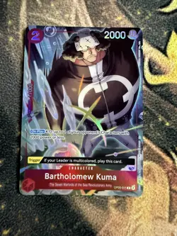 ✨ Bartholomew Kuma OP05-011 One Piece Seven Warlords of the Sea Promo Card - Image 1