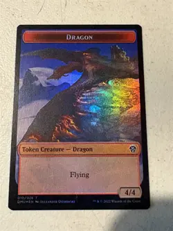mtg foil token Dragon // Saproling, 010//018, Dominaria United, unplayed - Image 1