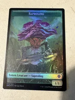 mtg foil token Dragon // Saproling, 010//018, Dominaria United, unplayed - Image 2