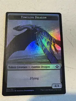 mtg foil token Timeless Dragon // Clue, 004/015, Modern Horizons 2, unplayed - Image 1