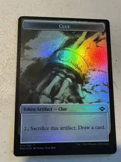 mtg foil token Timeless Dragon // Clue, 004/015, Modern Horizons 2, unplayed - Image 2