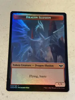 mtg foil token Zombie // Dragon Illusion, 008/009, Strixhaven, unplayed - Image 1