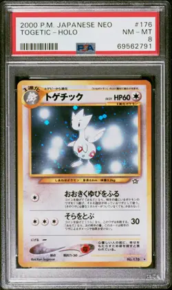 Pokemon Togetic Holo No.176 Japanese Neo #176 PSA 8 NM-MT - Image 1