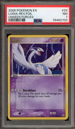 Pokemon Lugia EX Unseen Forces Reverse Holo Rare #29 PSA 7 - Image 1
