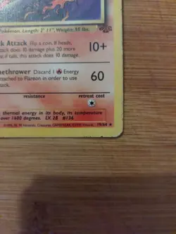 🔥 Flareon 19/64 🔥 Original Non Holo Rare Jungle Set Pokemon Card WOTC 1999 TCG - Image 5
