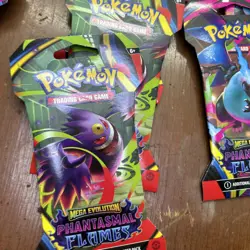 Pokemon TCG PHANTASMAL FLAMES Sleeved Booster Packs New Sealed Lot of 18 Packs - Image 3
