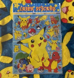 Pokemon Holo Pikachu Vintage Sticker Sheet Pocket Monsters Vending Machine 1998 - Image 1