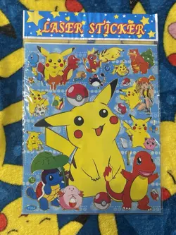 Pokemon Holo Pikachu Vintage Sticker Sheet Pocket Monsters Vending Machine 1998 - Image 2