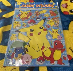 Pokemon Holo Pikachu Vintage Sticker Sheet Pocket Monsters Vending Machine 1998 - Image 4