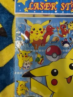 Pokemon Holo Pikachu Vintage Sticker Sheet Pocket Monsters Vending Machine 1998 - Image 5