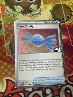 Rare Candy 191/198 Cosmos Holo Pokemon Play! Prize Pack Play Stamp - Image 1