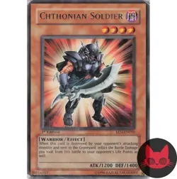 Yugioh Chthonian Soldier EEN-EN010 Rare 1st Edition MP - Image 1