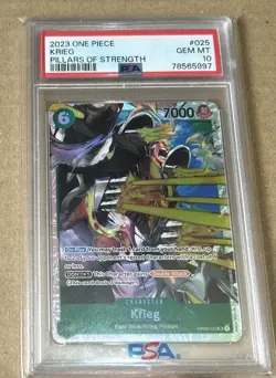 PSA 10 One Piece Card Game Krieg Pillars Of Strength OP03-025 - Image 1