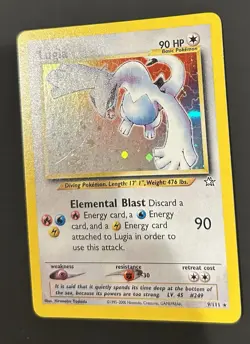 Pokemon TCG Lugia Neo Genesis Holo Rare Card 9/111 Extremely Clean SWIRL - Image 2