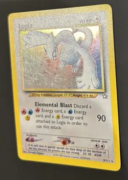 Pokemon TCG Lugia Neo Genesis Holo Rare Card 9/111 Extremely Clean SWIRL - Image 3