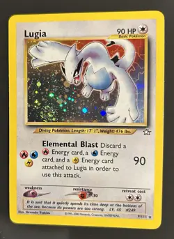 Pokemon TCG Lugia Neo Genesis Holo Rare Card 9/111 Extremely Clean SWIRL - Image 4