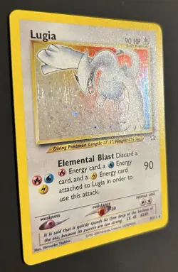 Pokemon TCG Lugia Neo Genesis Holo Rare Card 9/111 Extremely Clean SWIRL - Image 5