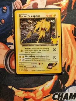 Rocket's Zapdos 15/132 Holo Pokemon card tcgCelebrations 25th Anniversary NM Gym - Image 2
