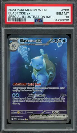 Blastoise ex Pokemon 2023 SV 151 Special Illustration Rare 200/165 PSA 10 GEM MT - Image 1