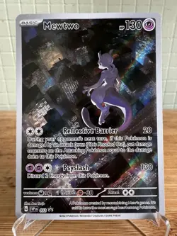 Pokemon TCG Mewtwo Illustration Rare SVP052 151 Black Star Promo Card - Image 1