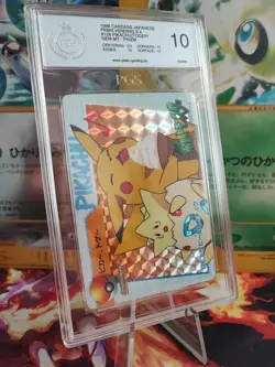 Pokemon Card 126 Pikachu Togepi Carddass Vending Holo Japan PGS PSA Pristine 10 - Image 1