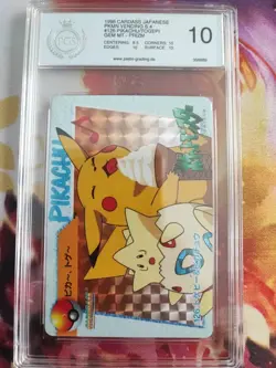 Pokemon Card 126 Pikachu Togepi Carddass Vending Holo Japan PGS PSA Pristine 10 - Image 2