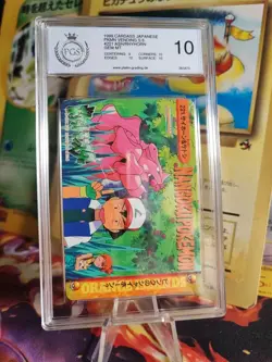 Pokemon Card 221 Ash Rhyhorn Misty Carddass Vending Series Japanese PGS PSA 10 - Image 1