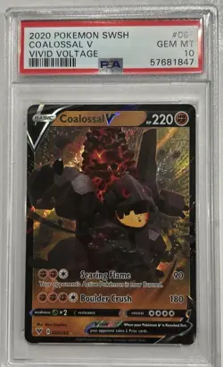 2020 Pokemon SWSH Coalossal v Vivid Voltage #098/185 PSA 10 Gem Mint - Image 1