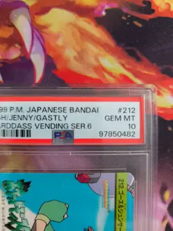 Pokemon Card carddass vending anime Japanese Gastly Ash Jenny #212 1999 PSA 10 - Image 4