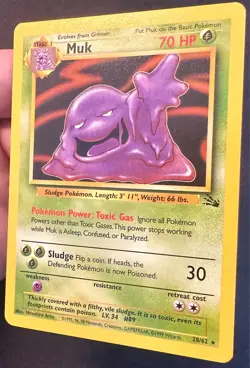 Muk 28/62 1999 Fossil Set Pokemon Card TCG Vintage WOTC Non Holo Rare - Nm - Image 2