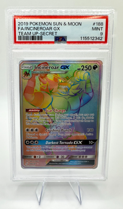2019 Pokemon S&M Team Up Incineroar GX #188 | SECRET RARE | FULL ART | PSA 9 - Image 1