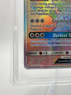 2019 Pokemon S&M Team Up Incineroar GX #188 | SECRET RARE | FULL ART | PSA 9 - Image 4