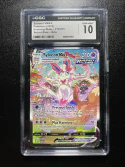 Pokemon Sylveon VMAX #212 Evolving Skies CGC 10 Gem Mint - Image 1