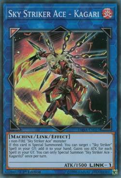 YUGIOH SKY STRIKER ACE - KAGARI SUPER RARE DASA-EN027 NEAR MINT - Image 1