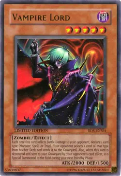 Yugioh! LP Vampire Lord - RDS-ENSE4 - Ultra Rare - Limited Edition Lightly Playe - Image 1