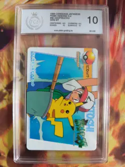 Pokemon Card 81 Ash Pikachu Carddass Vending Anime Japanese PSA / PGS 10 - Image 2