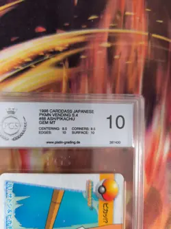 Pokemon Card 81 Ash Pikachu Carddass Vending Anime Japanese PSA / PGS 10 - Image 4