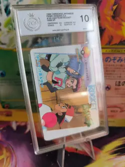 Pokemon Card 145 Ash & Team Rocket Carddass Vending Anime Japanese PSA / PGS 10 - Image 1