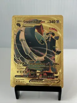 Copperajah VMAX Metal Gold Foil Pokemon Card Fan Art Display Card HP340 - Image 1