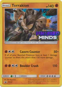 Terrakion - SM205 (Prerelease) SM Promo Pokemon TCG - Image 1